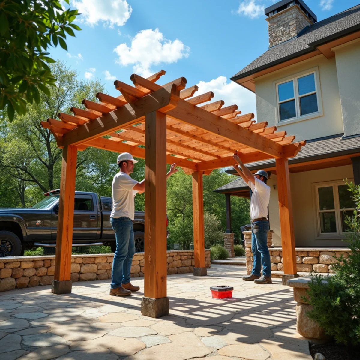 Custom Cedar Pergolas & Decks in Round Rock, TX by Oakwood Landscaping