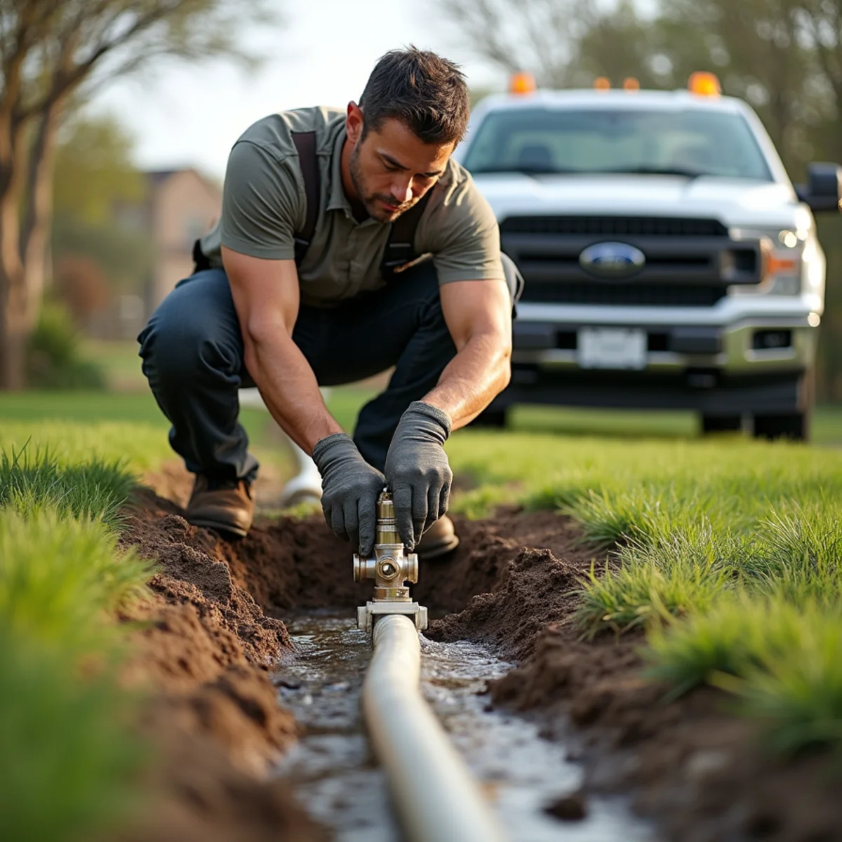 Emergency Sprinkler Pipe Burst Repair in Round Rock, TX by Oakwood Landscaping