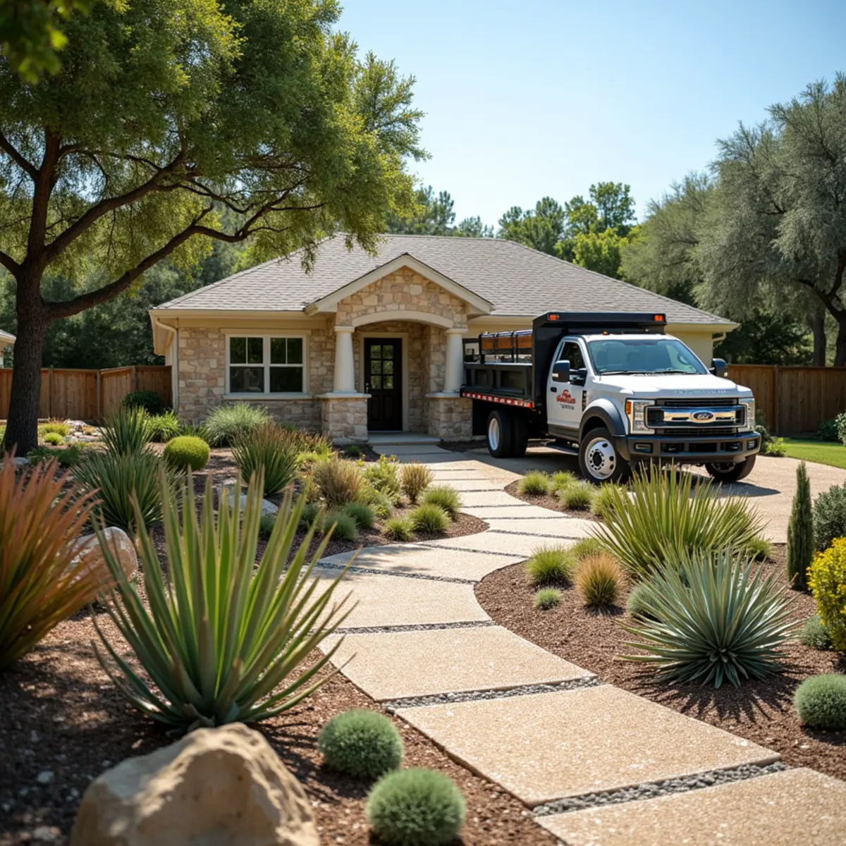 Texas Native Drought-Tolerant Beds project in Round Rock, TX by Oakwood Landscaping