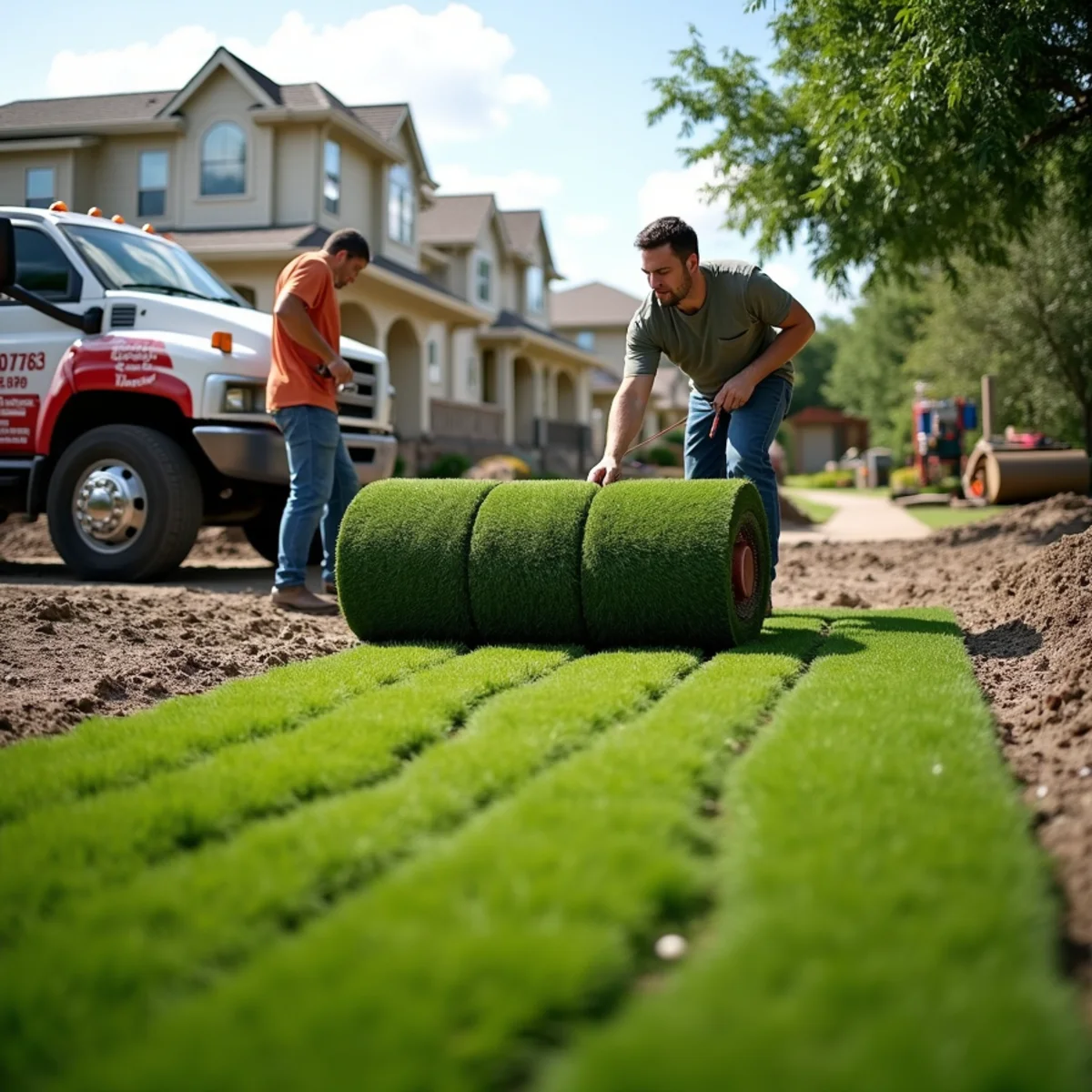 Heat-Hardy Sod Installation in Round Rock, TX by Oakwood Landscaping