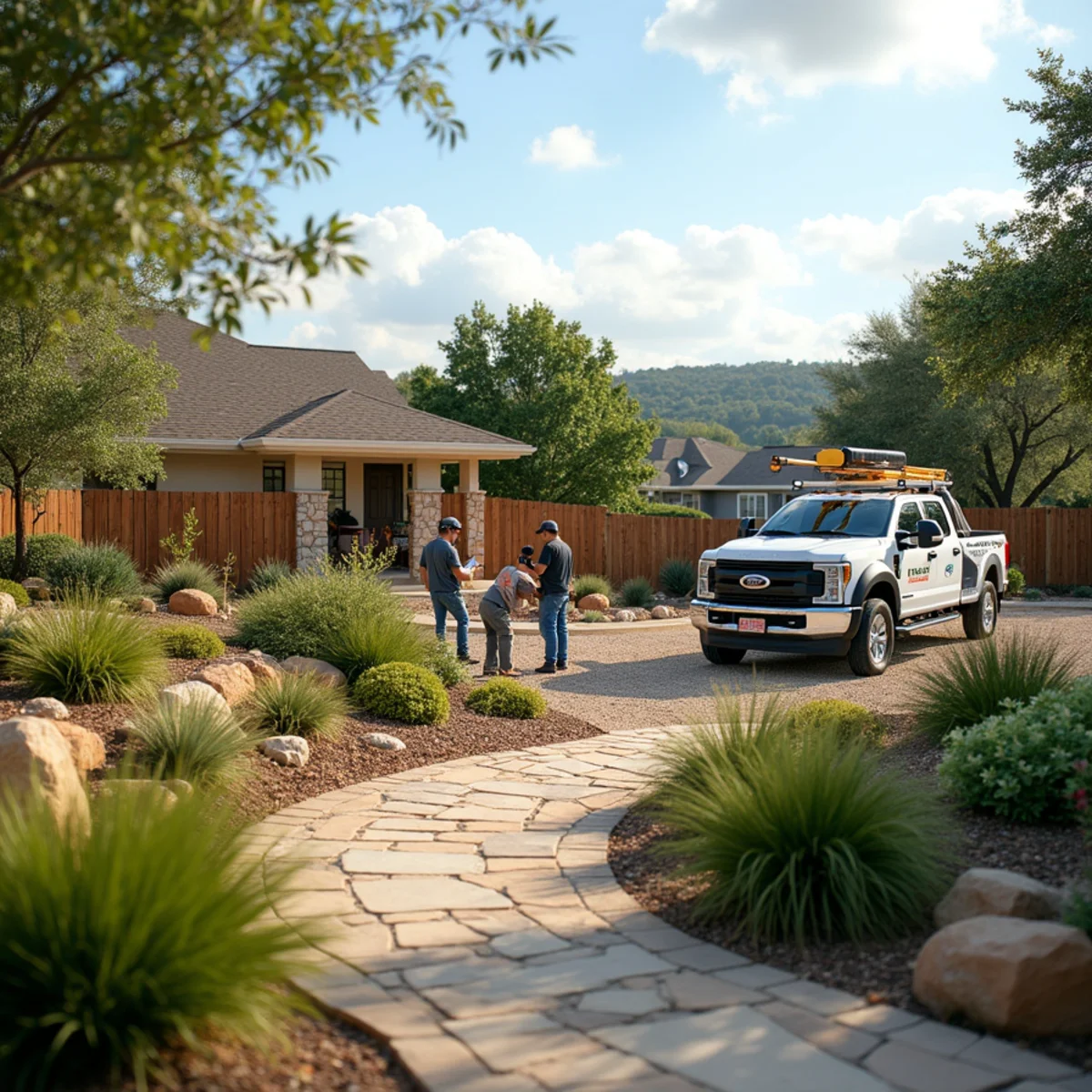 Landscaping, irrigation and fencing services in Bee Cave, TX by Oakwood Landscaping