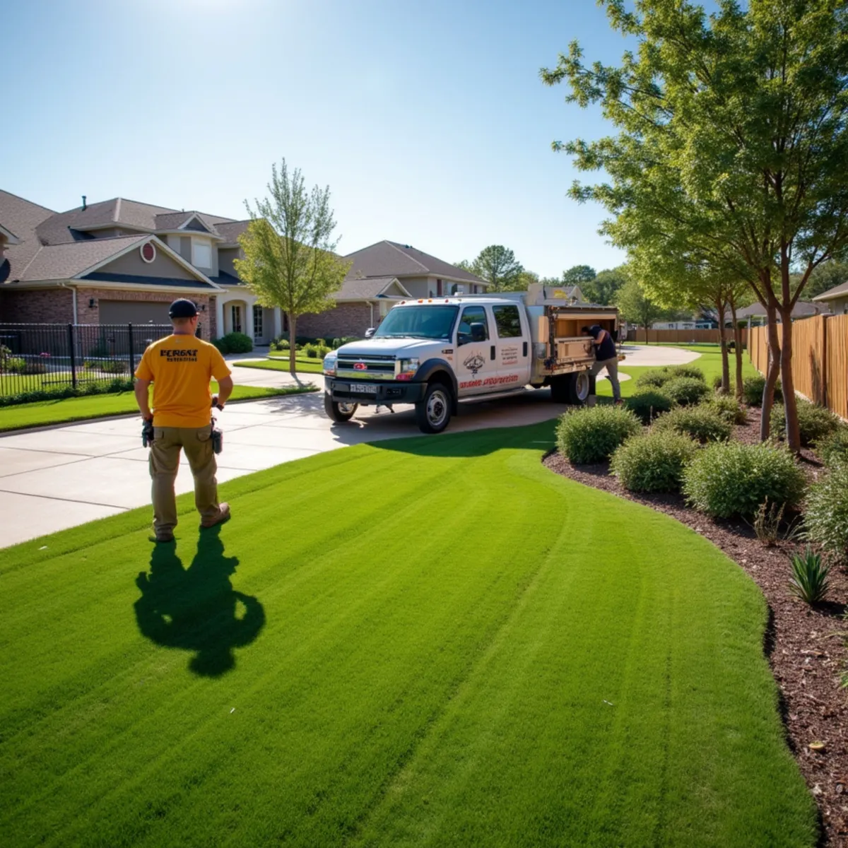 Landscaping, irrigation and fencing services in Meadowlakes, TX by Oakwood Landscaping